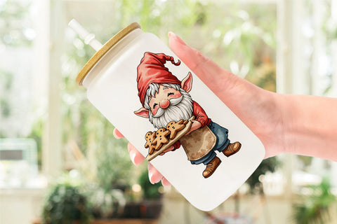 Glass Can Gnome Christmas Delights Sublimation artnoy 