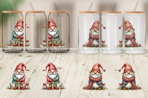 Glass Can Gnome Christmas Delights Sublimation artnoy 