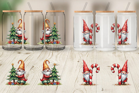 Glass Can Gnome Christmas Delights Sublimation artnoy 