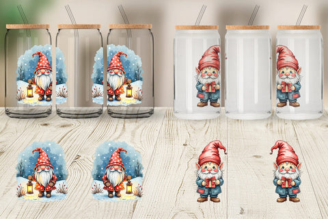 Glass Can Gnome Christmas Delights Sublimation artnoy 