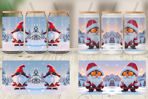 Glass Can Gnome Christmas Sublimation artnoy 