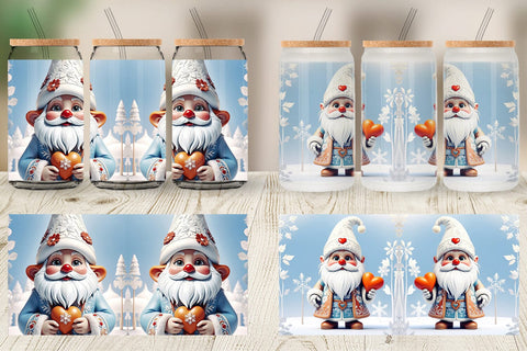 Glass Can Gnome Christmas Sublimation artnoy 