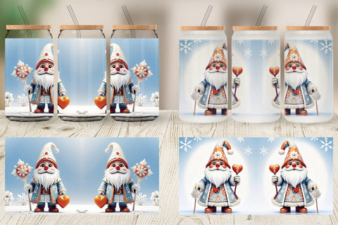 Glass Can Gnome Christmas Sublimation artnoy 