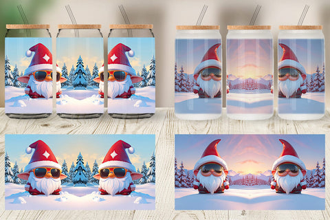 Glass Can Gnome Christmas Sublimation artnoy 
