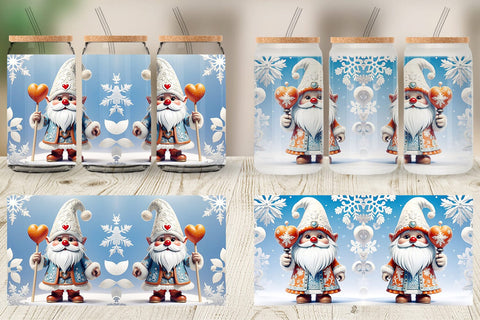 Glass Can Gnome Christmas Sublimation artnoy 