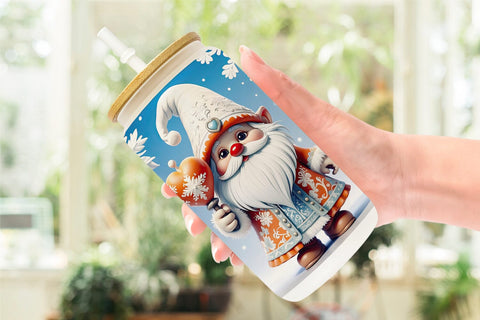 Glass Can Gnome Christmas Sublimation artnoy 