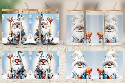 Glass Can Gnome Christmas Sublimation artnoy 