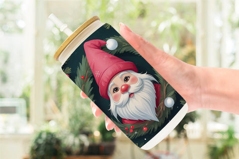 Glass Can Gnome Claus Sublimation artnoy 