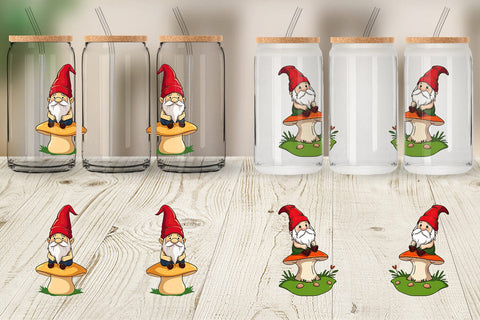 Glass Can Gnome in the Forest Sublimation artnoy 