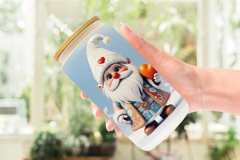 Glass Can Gnome Winter Sublimation artnoy 