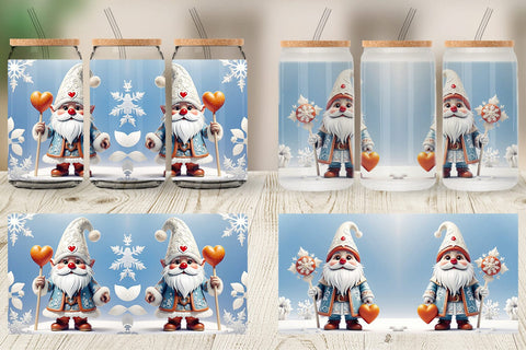 Glass Can Gnome Winter Sublimation artnoy 