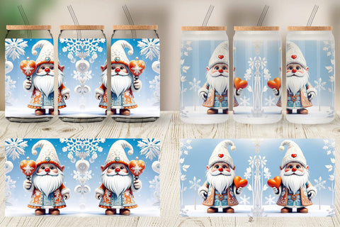 Glass Can Gnome Winter Sublimation artnoy 