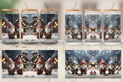 Glass Can Gnomes Christmas Sublimation artnoy 