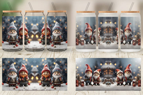 Glass Can Gnomes Christmas Sublimation artnoy 