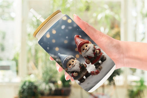 Glass Can Gnomes Christmas Sublimation artnoy 