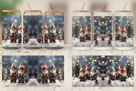 Glass Can Gnomes Christmas Sublimation artnoy 