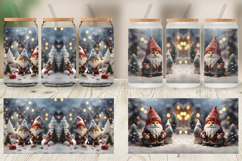 Glass Can Gnomes Christmas Sublimation artnoy 