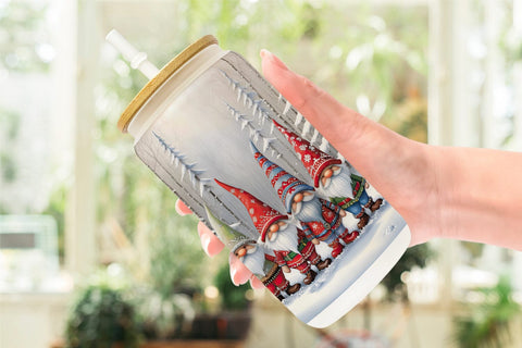 Glass Can Gnomes in Winter Snow Sublimation artnoy 