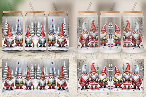 Glass Can Gnomes in Winter Snow Sublimation artnoy 