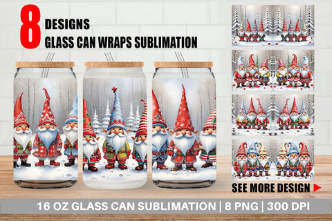 Glass Can Gnomes in Winter Snow Sublimation artnoy 