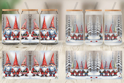 Glass Can Gnomes in Winter Snow Sublimation artnoy 