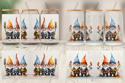 Glass Can Gnomes Painting Oil Sublimation artnoy 