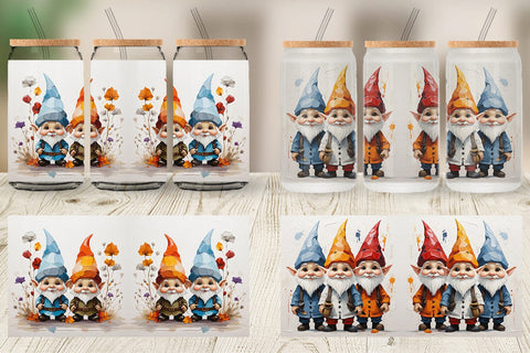 Glass Can Gnomes Painting Oil Sublimation artnoy 