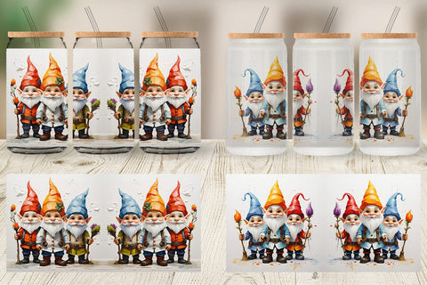Glass Can Gnomes Painting Oil Sublimation artnoy 