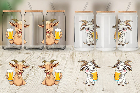 Glass Can Goat Beer Day Sublimation artnoy 