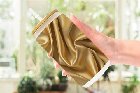 Glass Can Gold Silk Pattern Sublimation artnoy 