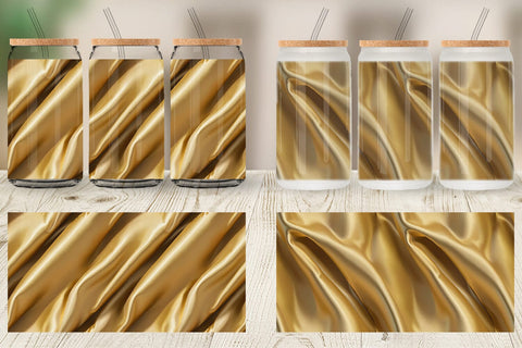 Glass Can Gold Silk Pattern Sublimation artnoy 