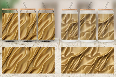 Glass Can Gold Silk Pattern Sublimation artnoy 