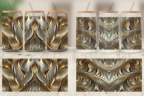 Glass Can Golden Wave Sublimation artnoy 