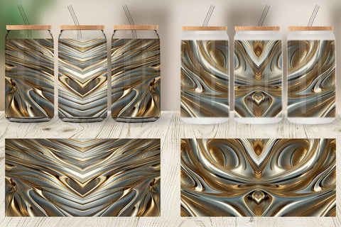 Glass Can Golden Wave Sublimation artnoy 