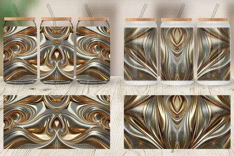 Glass Can Golden Wave Sublimation artnoy 