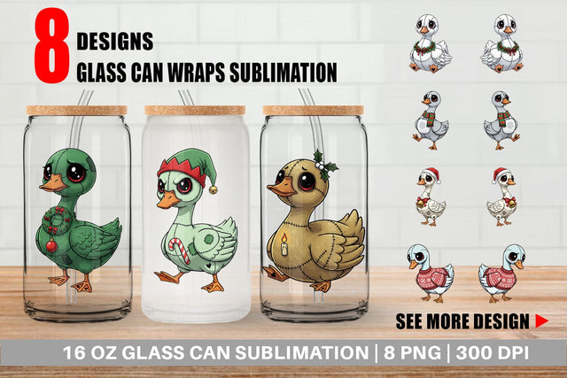 Glass Can Goose Voodoo Doll Sublimation artnoy 