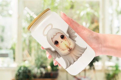 Glass Can Gothic Angel Ghosts Sublimation artnoy 