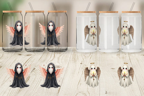 Glass Can Gothic Angel Ghosts Sublimation artnoy 
