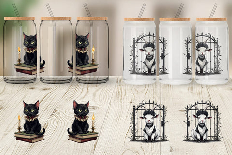Glass Can Gothic Baby Animals Sublimation artnoy 
