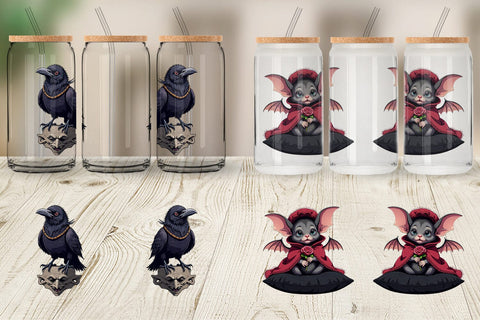 Glass Can Gothic Baby Animals Sublimation artnoy 