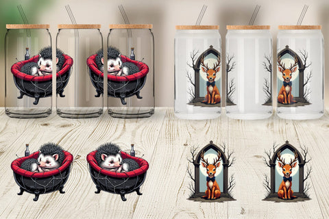 Glass Can Gothic Baby Animals Sublimation artnoy 
