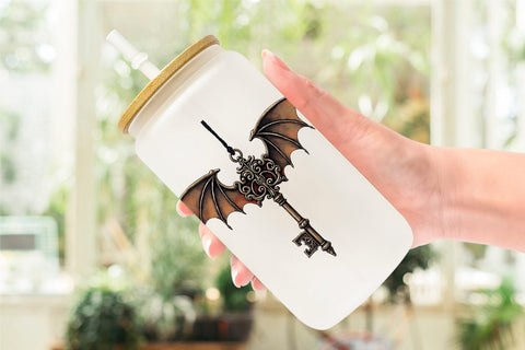 Glass Can Gothic Elegance Watercolor Christmas Sublimation artnoy 