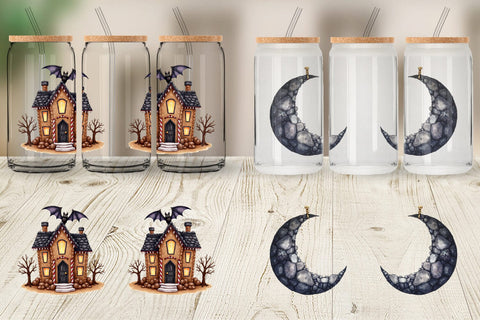 Glass Can Gothic Elegance Watercolor Christmas Sublimation artnoy 