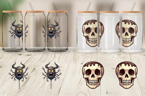 Glass Can Gothic Halloween Candies and Treats Sublimation artnoy 