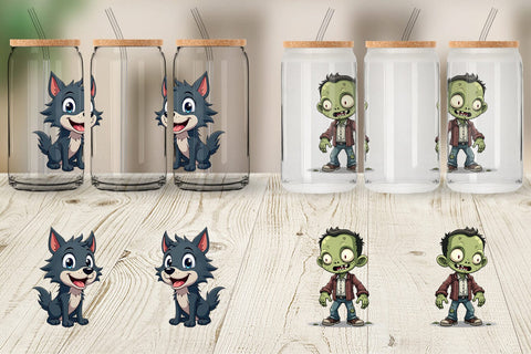 Glass Can Gothic Halloween Characters Sublimation artnoy 