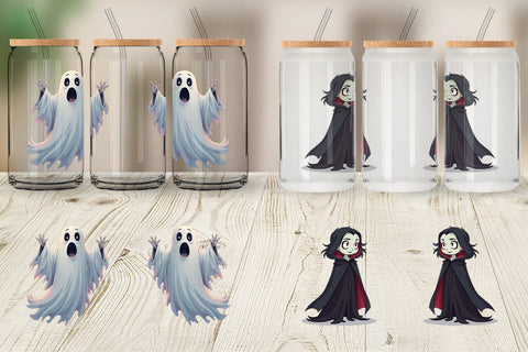 Glass Can Gothic Halloween Characters Sublimation artnoy 
