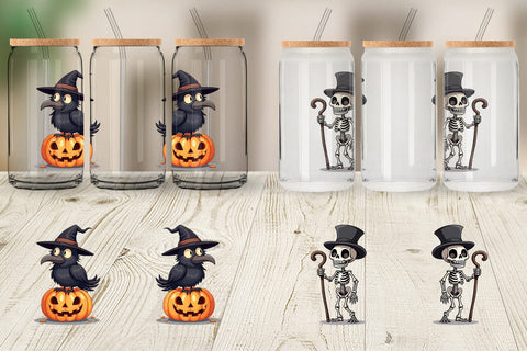 Glass Can Gothic Halloween Characters Sublimation artnoy 