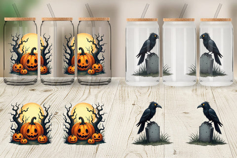 Glass Can Gothic Halloween Creatures Sublimation artnoy 