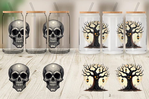 Glass Can Gothic Halloween Creatures Sublimation artnoy 
