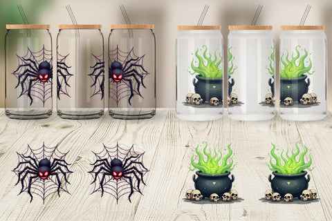 Glass Can Gothic Halloween Creatures Sublimation artnoy 